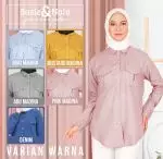 kemeja katun pink madina