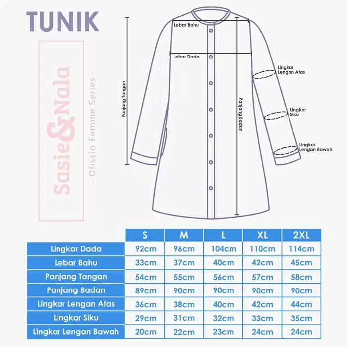 standar ukuran tunik